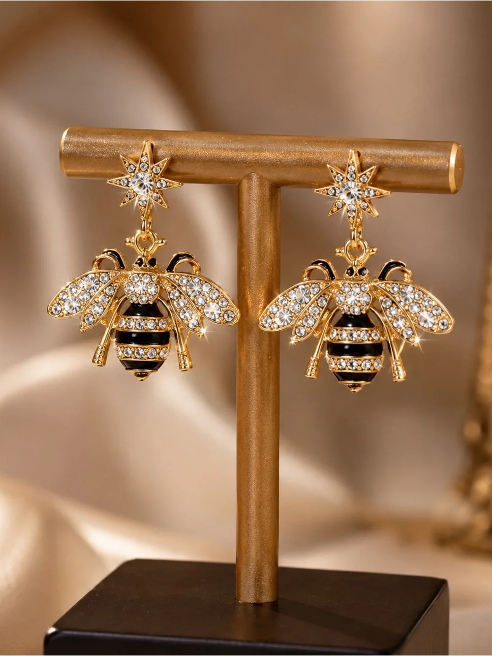 Gold Bee Drop Earrings - Women's Fashion Jewelry NWOT